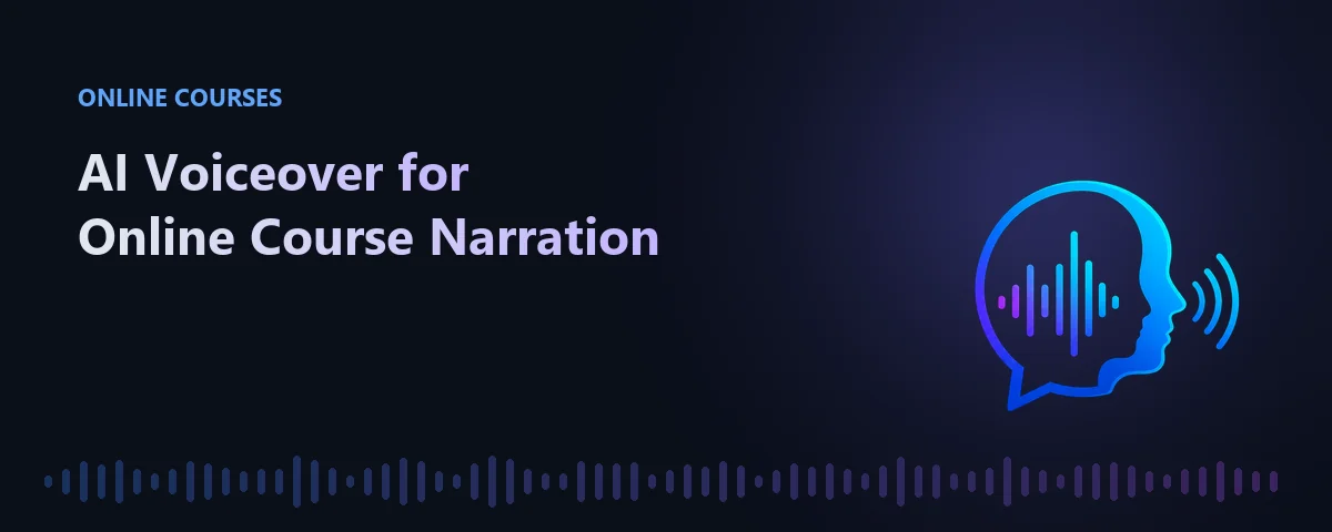 Illustration representing AI voiceover for online course narration