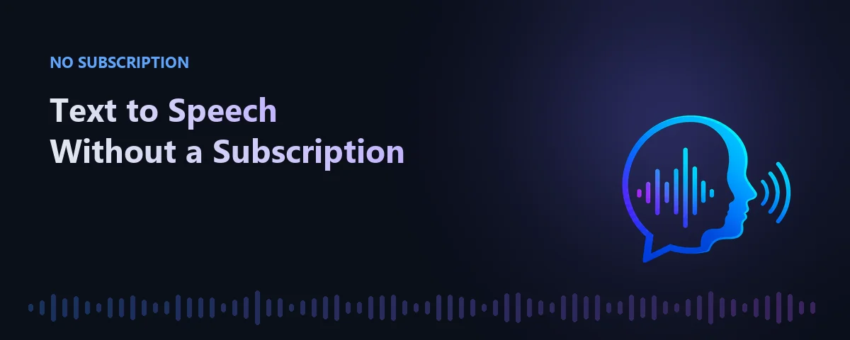 Illustration representing text-to-speech without a subscription