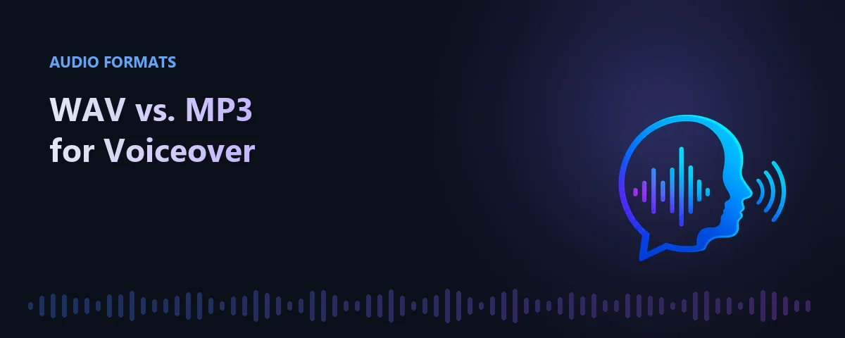 Illustration comparing WAV and MP3 audio formats for voiceover